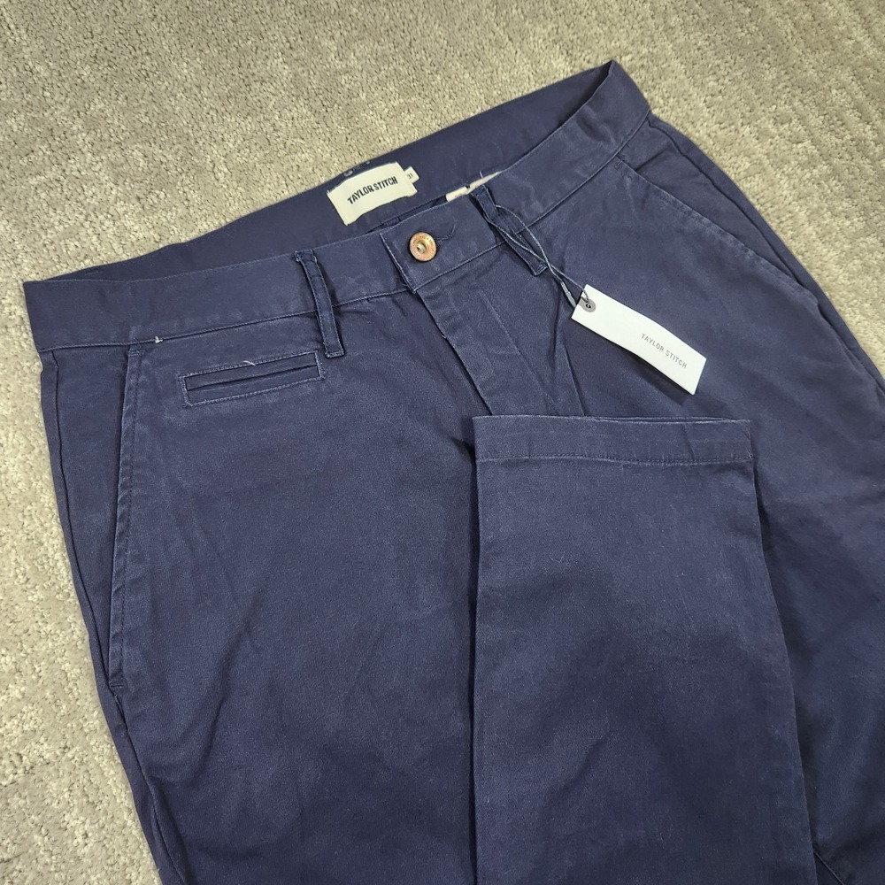 Taylor Stitch Pants Men 31x34 The Slim Chino Organic Cotton Huckberry Blue 5
